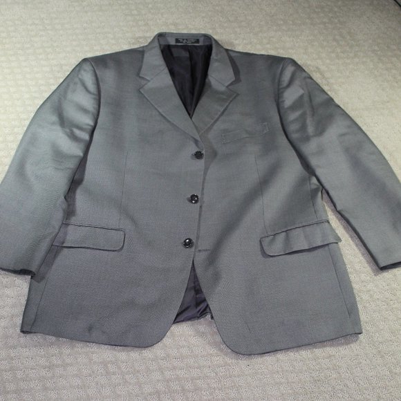 Jones New York Wool / Silk Blend Grey Patterned Jacket Sport Coat 46R - Picture 2 of 9